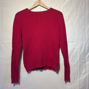 Izod Women's Red Cable Knit Sweater